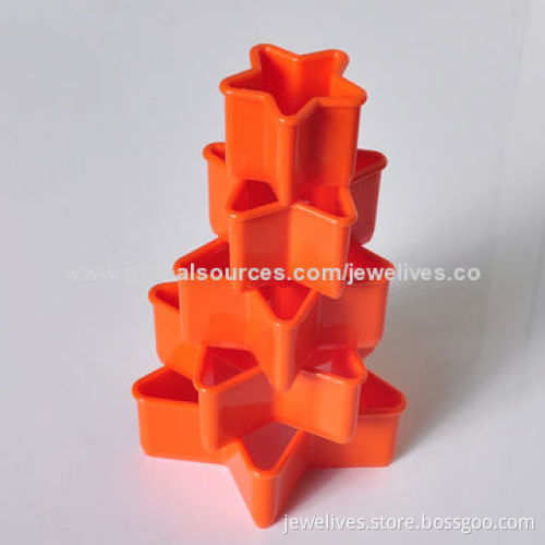 5-point cookie cutter set of six, made of food-safe plasticNew